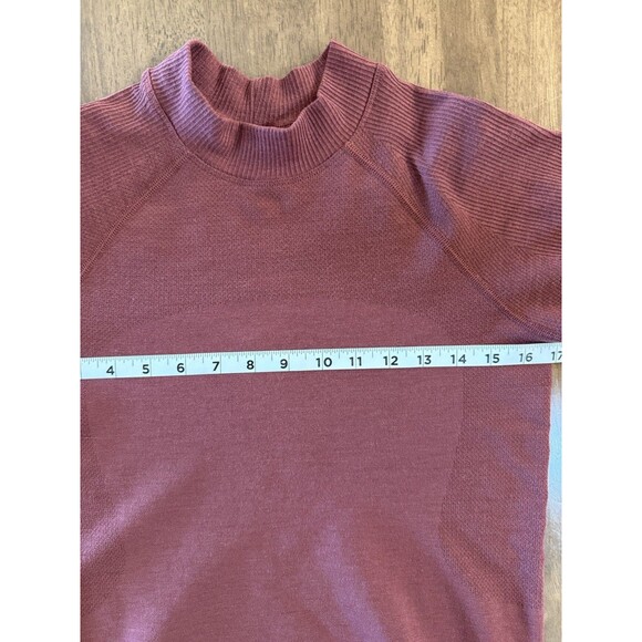Thermal Training Long Sleeve Top Maroon Wool Blend Seamless Compression L - Picture 7 of 9